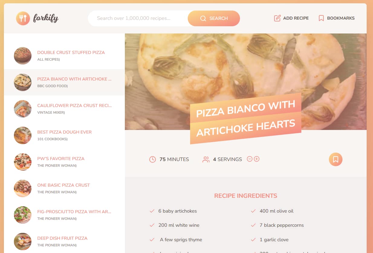 Forkify Web Application – Javascript Training